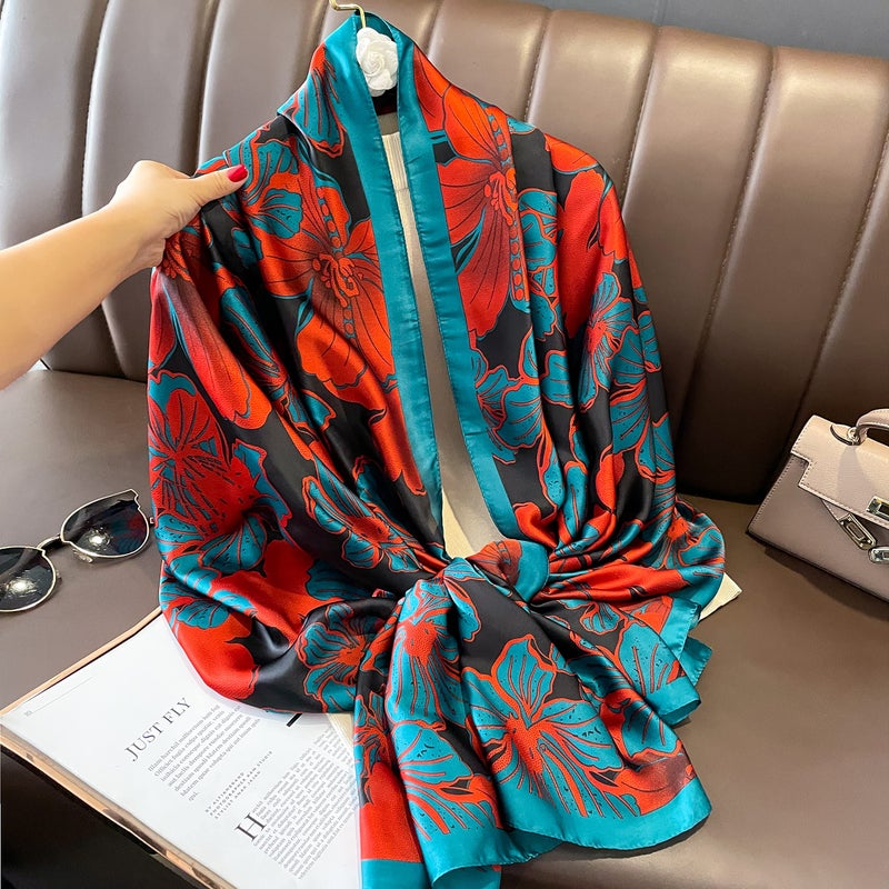 NUWEERIR Womens 100% Large Mulberry Silk Scarf Long Satin Scarf Fashion Lightweight Wraps - Image 3
